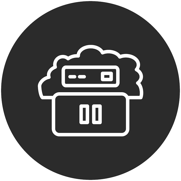 Ilustracja ikony wektorowej Cloud Video Pause z ikony Cloud Computing