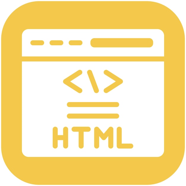 Ilustracja ikony wektorowej HTML zestawu ikon No Code