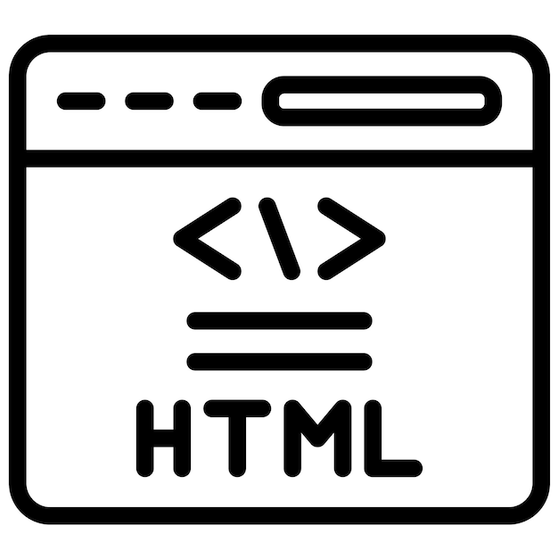 Ilustracja ikony wektorowej HTML zestawu ikon No Code