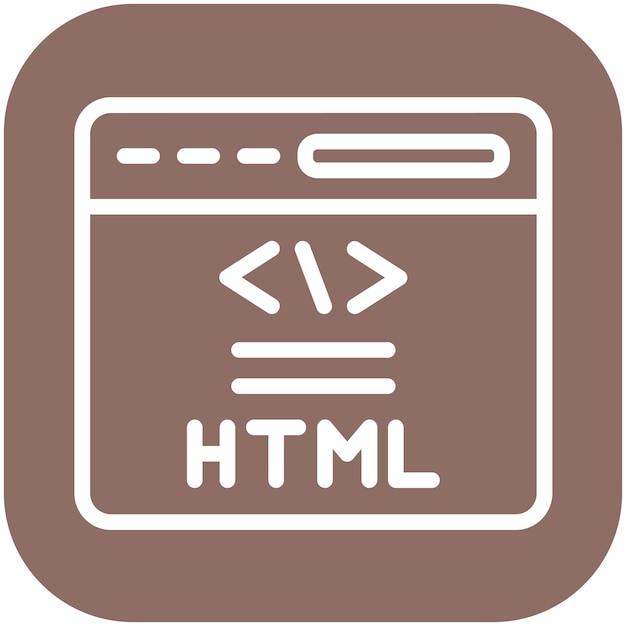 Ilustracja ikony wektorowej HTML zestawu ikon No Code