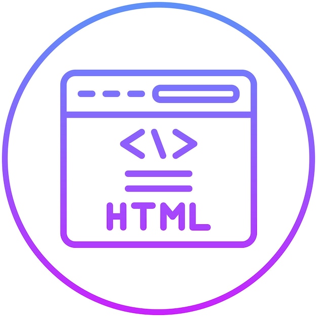 Ilustracja ikony wektorowej HTML zestawu ikon No Code
