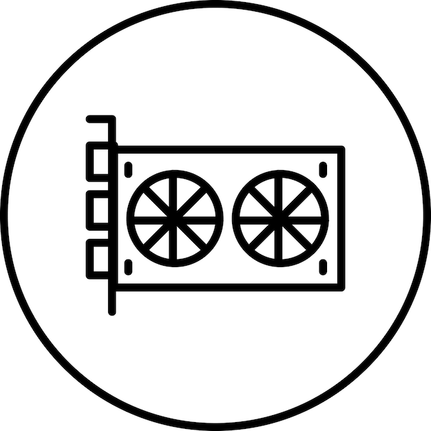 Ilustracja ikony wektorowej karty Vga Technology Iconset