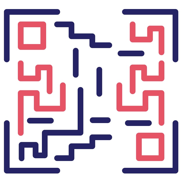 Ilustracja ikony wektorowej kodu QR zestawu ikon komunikacyjnych