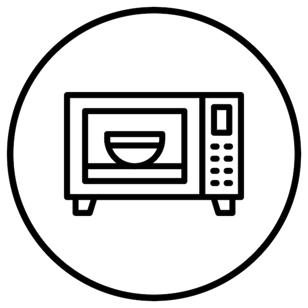 Ilustracja ikony wektorowej kuchenki mikrofalowej