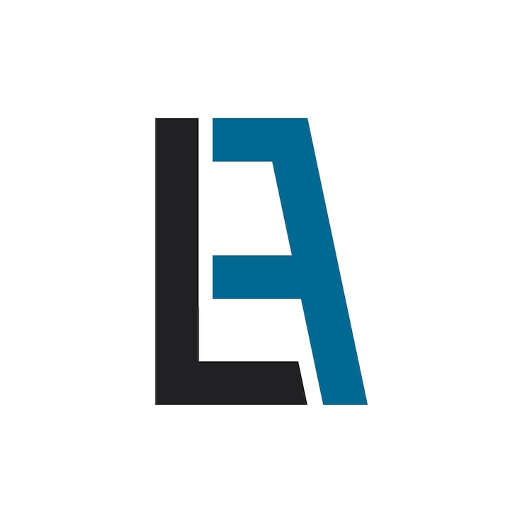 Wektor ilustracja ikony wektorowej logo z początkową literą la