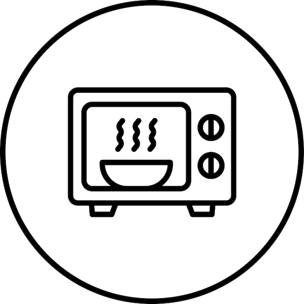 Ilustracja ikony wektorowej mikrofalowej zestawu ikon urządzeń elektronicznych