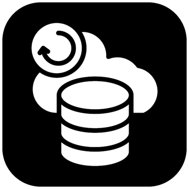 Ilustracja ikony wektorowej Network Data Backup zestawu ikon sieciowych