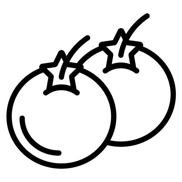 Ilustracja ikony wektorowej pomidora zestawu ikon restauracji
