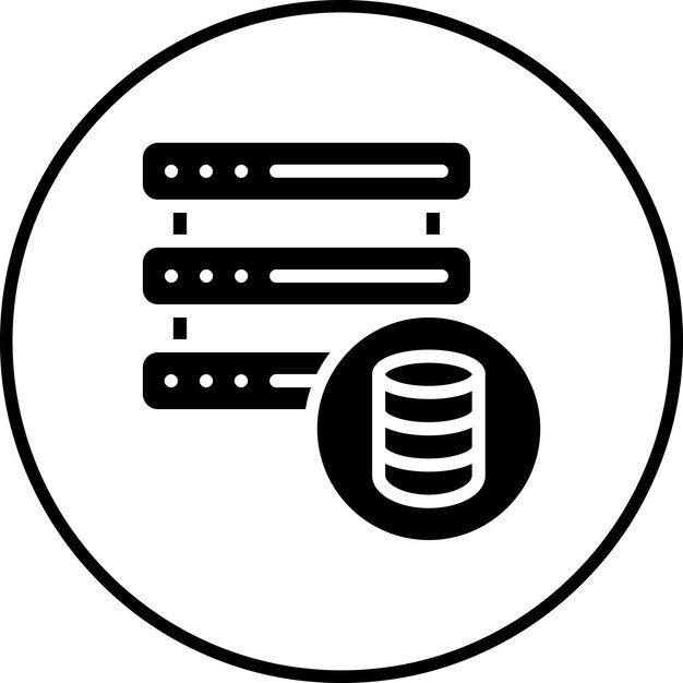 Ilustracja ikony wektorowej sieci bazy danych zestawu ikon hostingu internetowego