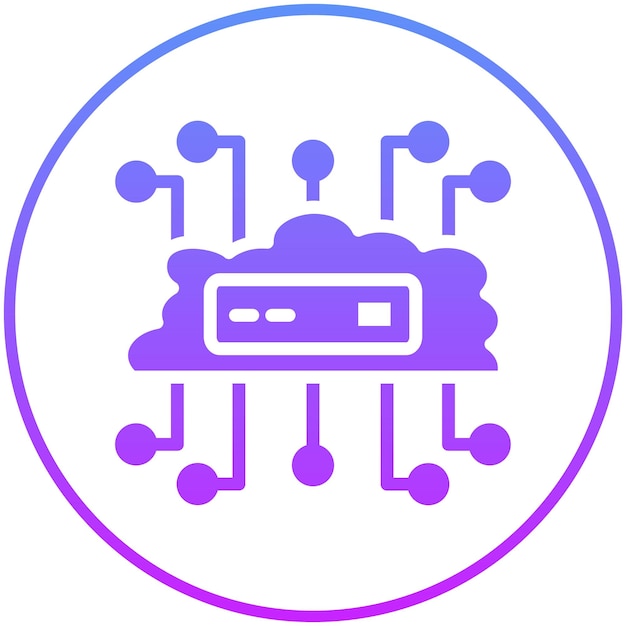 Ilustracja ikony wektorowej sieci chmurowej Cloud Computing