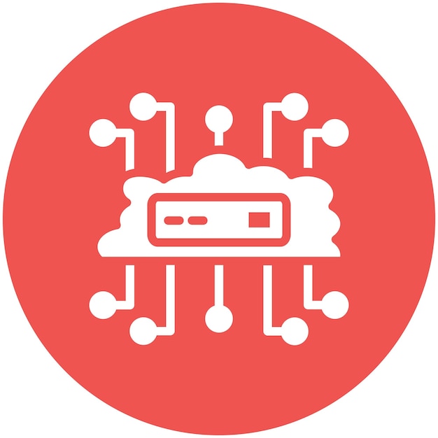 Ilustracja ikony wektorowej sieci chmurowej Cloud Computing