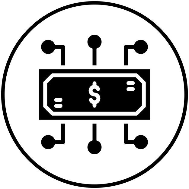 Ilustracja ikony wektorowej sieci gotówkowej zestawu ikon finansów i pieniądza