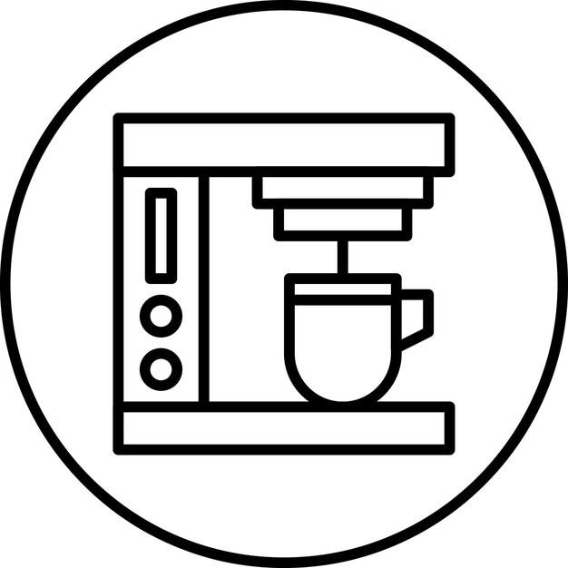 Ilustracja ikony wektorowej Smart Coffee Machine Smart Home