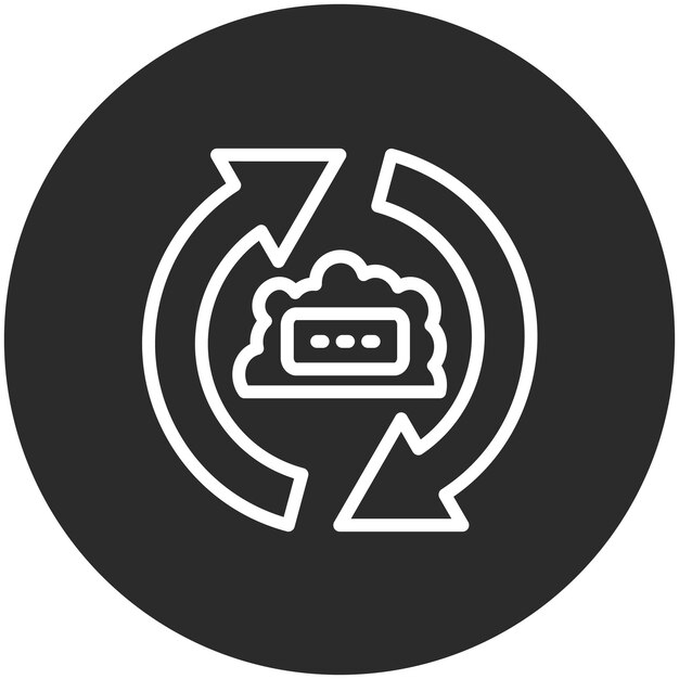 Ilustracja ikony wektorowej synchronizacji chmury z ikoną Cloud Computing