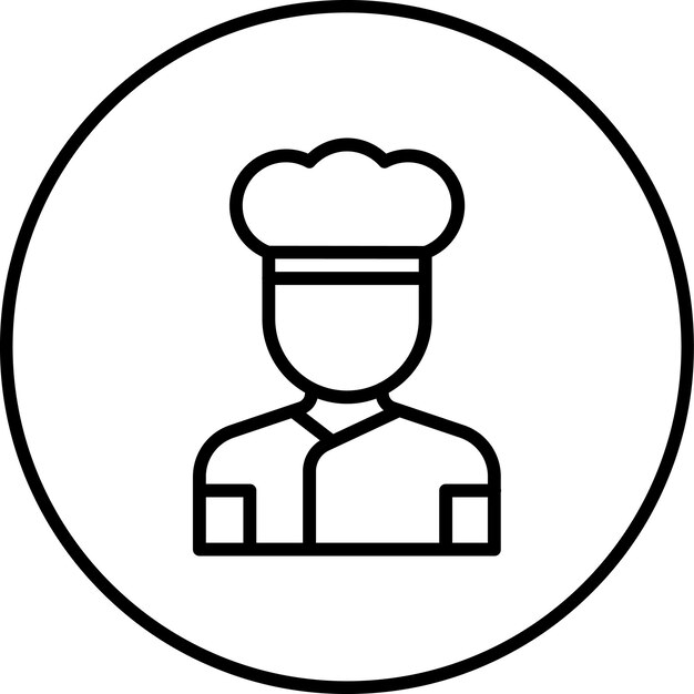 Ilustracja ikony wektorowej szefa kuchni z zestawem ikon dostawy żywności