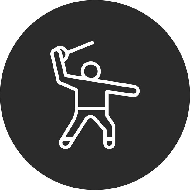 Ilustracja ikony wektorowej sztuk walki z ikony sportowej