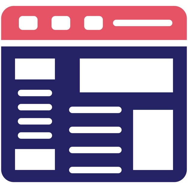 Ilustracja ikony wektorowej układu strony zestawu ikon marketingu internetowego