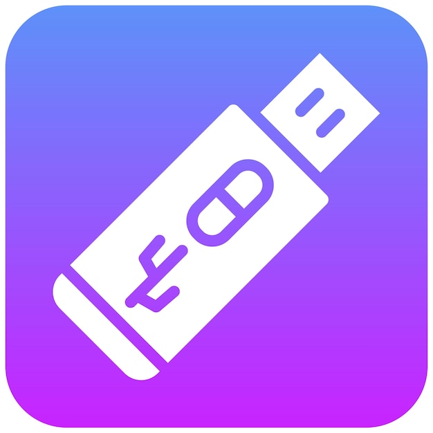 Ilustracja ikony wektorowej USB z układu ikon Mobile UI UX