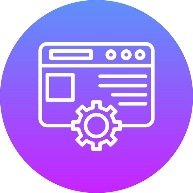 Ilustracja ikony wektorowej ustawień strony internetowej SEO i SEM