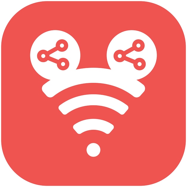 Ilustracja ikony wektorowej wspólnej ikony Wi-Fi Networking and Data Sharing