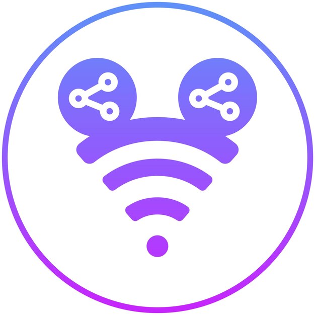Ilustracja ikony wektorowej wspólnej ikony Wi-Fi Networking and Data Sharing