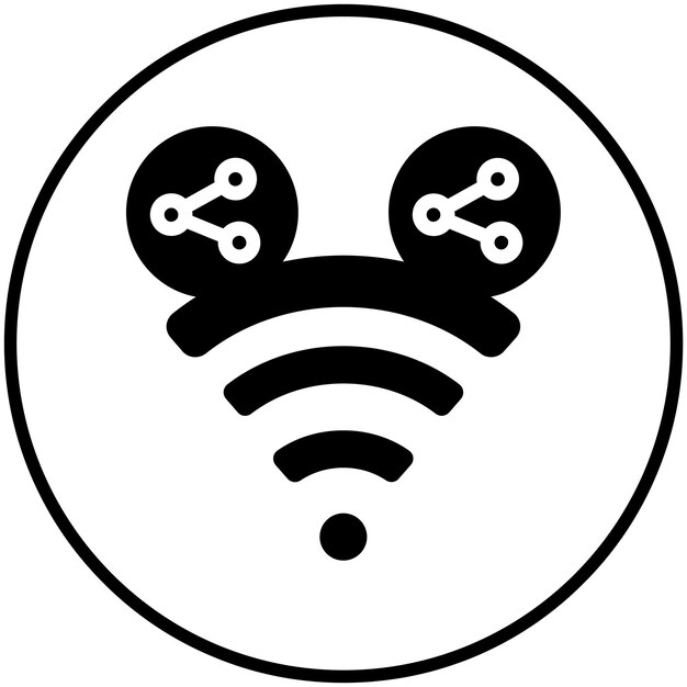 Ilustracja ikony wektorowej wspólnej ikony Wi-Fi Networking and Data Sharing