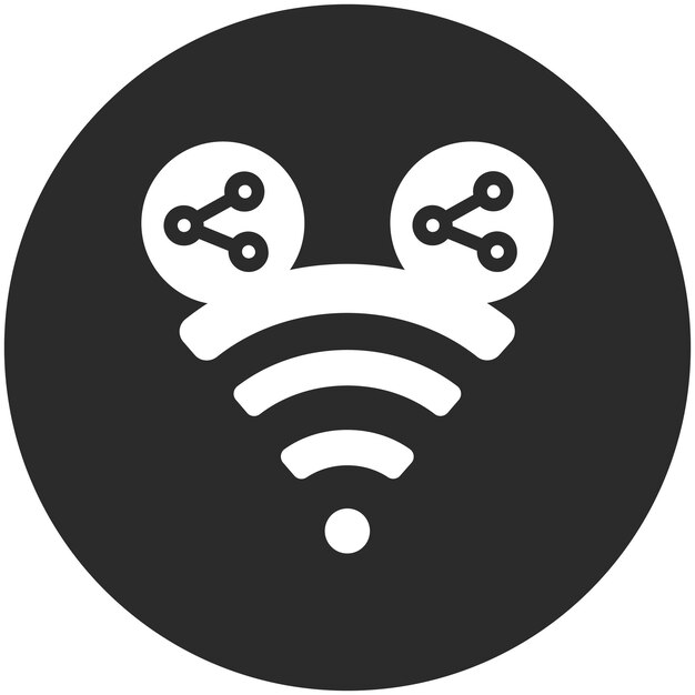 Ilustracja ikony wektorowej wspólnej ikony Wi-Fi Networking and Data Sharing