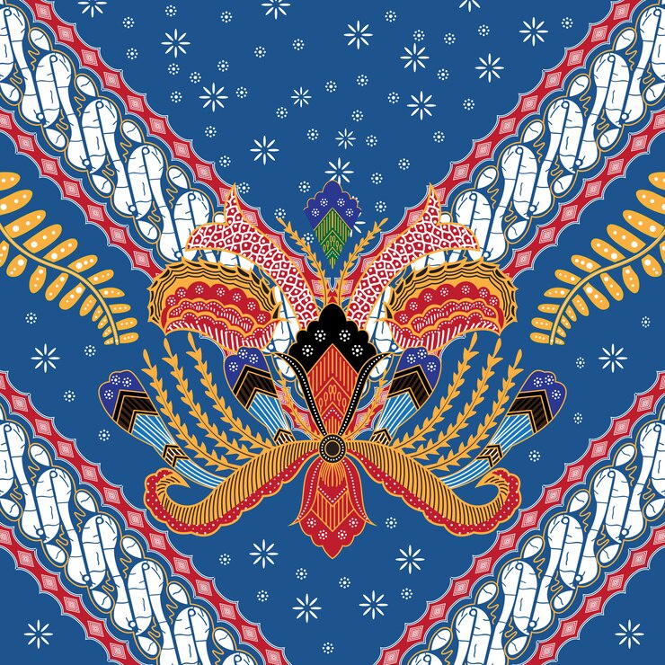 Ilustracja indonezyjski batik