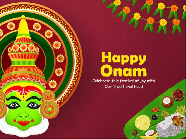 Ilustracja Indyjskiego Festiwalu Obchody Onam.