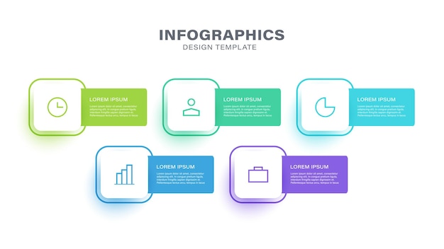 Ilustracja infograficzna Schemat procesu i etap prezentacji