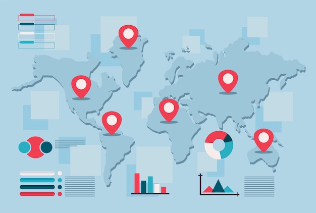 Ilustracja Infografiki świata