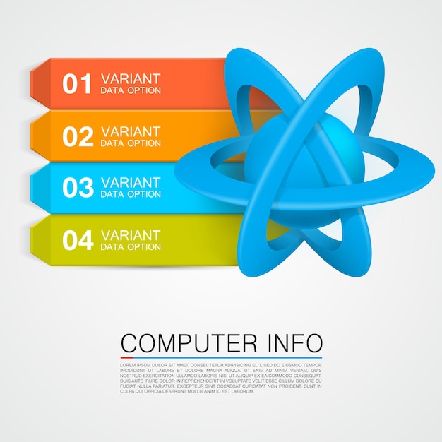 Ilustracja Informacji O Atomie. Ilustracja Wektorowa