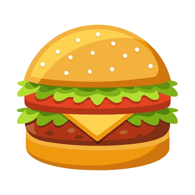 Ilustracja izolowana wektorem Burger na białym tle