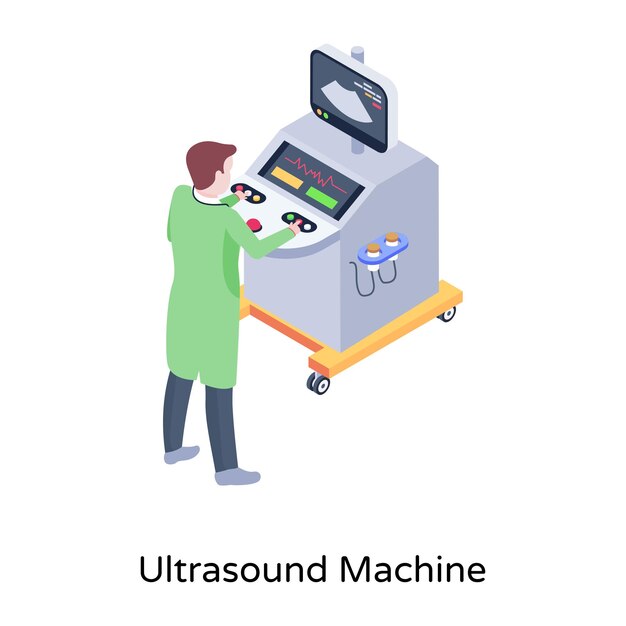 Plik wektorowy ilustracja izometrycznego projektu maszyny ultradźwiękowej