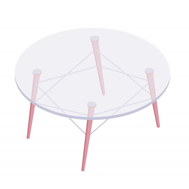Plik wektorowy ilustracja izometryczny okrągły stół ze szkła.