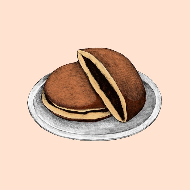 Ilustracja japońskiego Dorayaki
