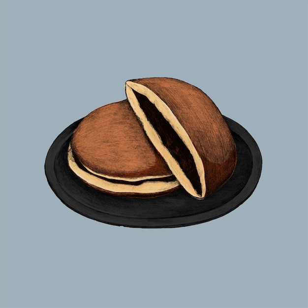 Ilustracja japońskiego Dorayaki