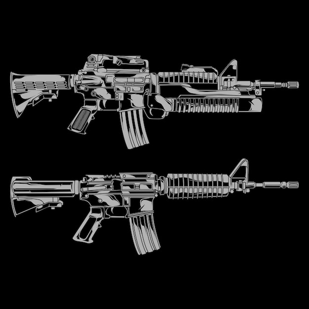 Ilustracja karabin amerykański pistolet