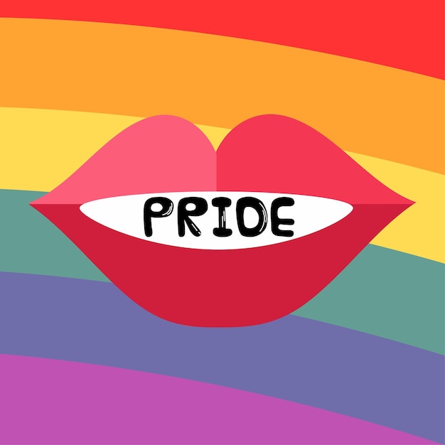 Ilustracja karty wektorowej Pride lips lgbtq