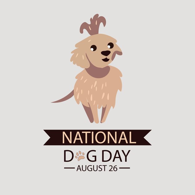 Ilustracja Karty Z Pozdrowieniami Happy National Dog Daykreskówkowy Pies Na Jasnym Tle Promocja Na święto Kolekcji Konkursów Zwierząt Domowych