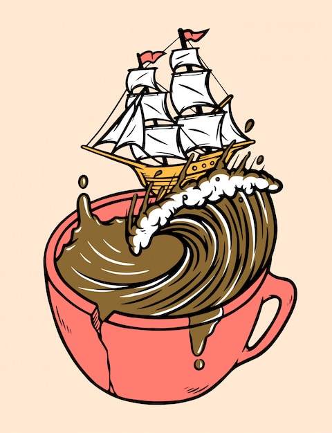 Ilustracja Kawy żagiel