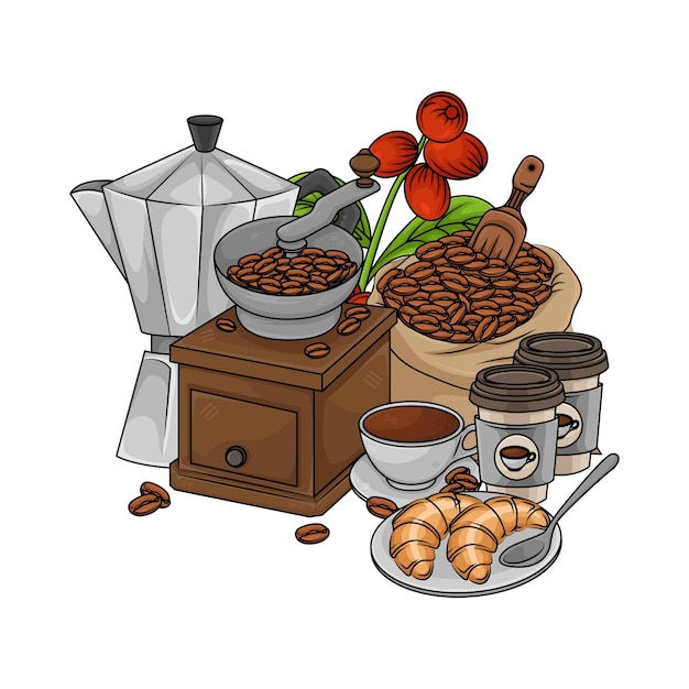 Plik wektorowy ilustracja kawy