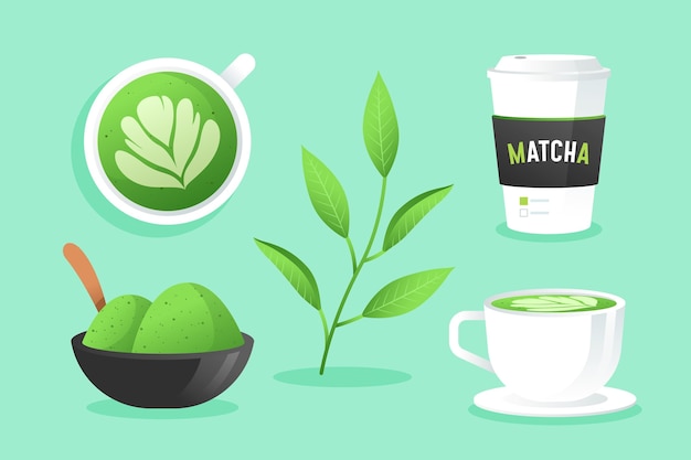 Ilustracja Kolekcji Herbaty Matcha