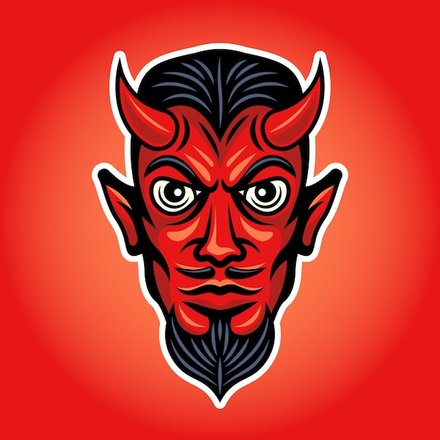 Ilustracja Kolorowa Głowa Diabła