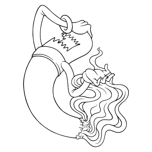 Plik wektorowy ilustracja kolorowania upadłego papierosa