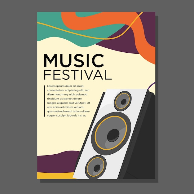 Ilustracja kolorowe lato Elektroniczna muzyka taneczna EDM Festiwal muzyczny szablon plakatów banerów