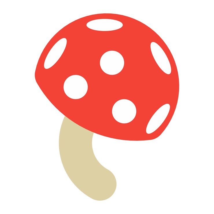 Wektor ilustracja kolorowej ikony grzyba z kreskówki