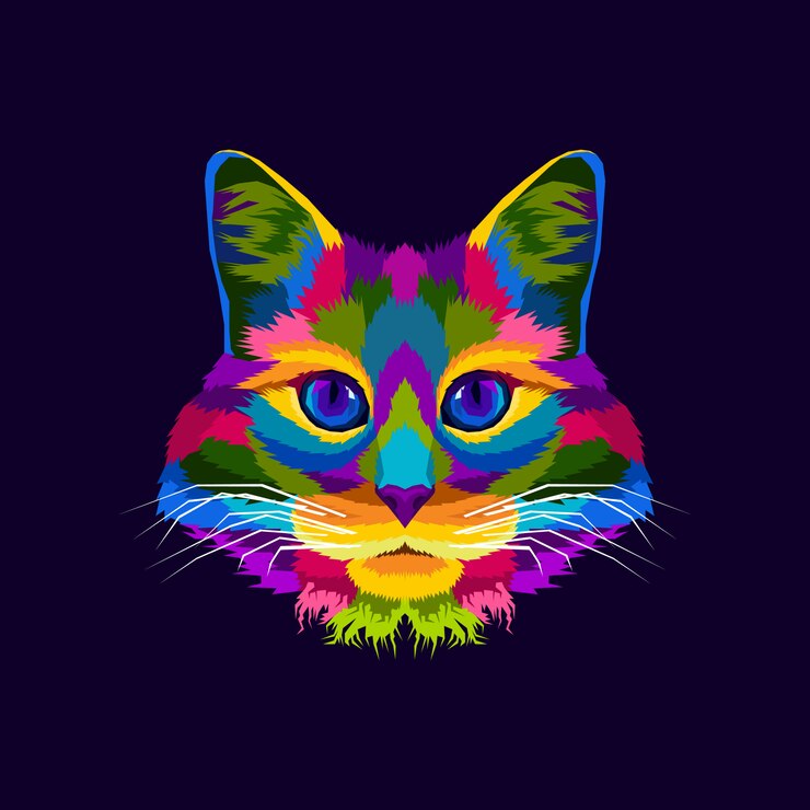 Wektor ilustracja kolorowy kot