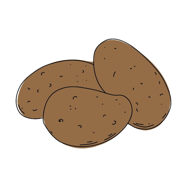 Ilustracja kolorowych linii ziemniaków