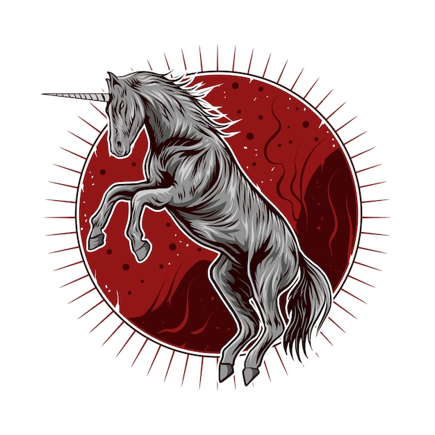 Plik wektorowy ilustracja koń jednorożca
